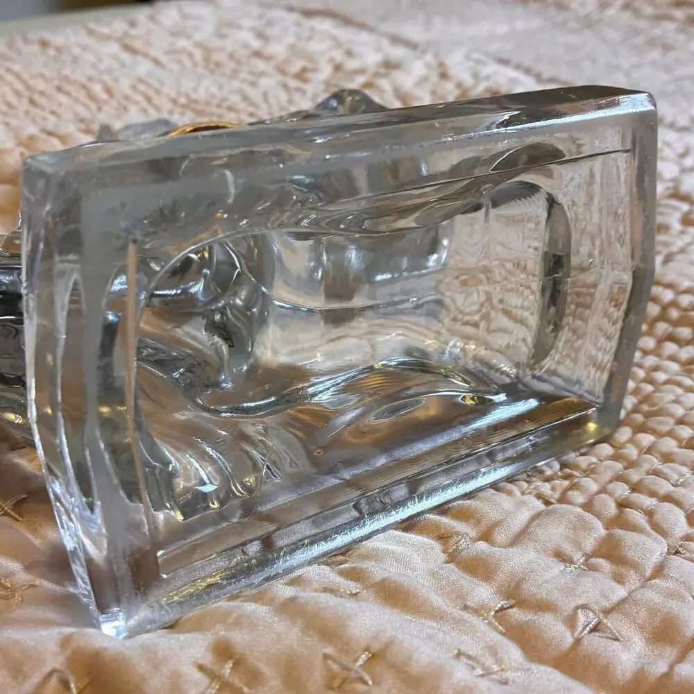 Vintage L.E. Smith Clear Glass Rearing Horse Bookend Figurine 8” Art Deco